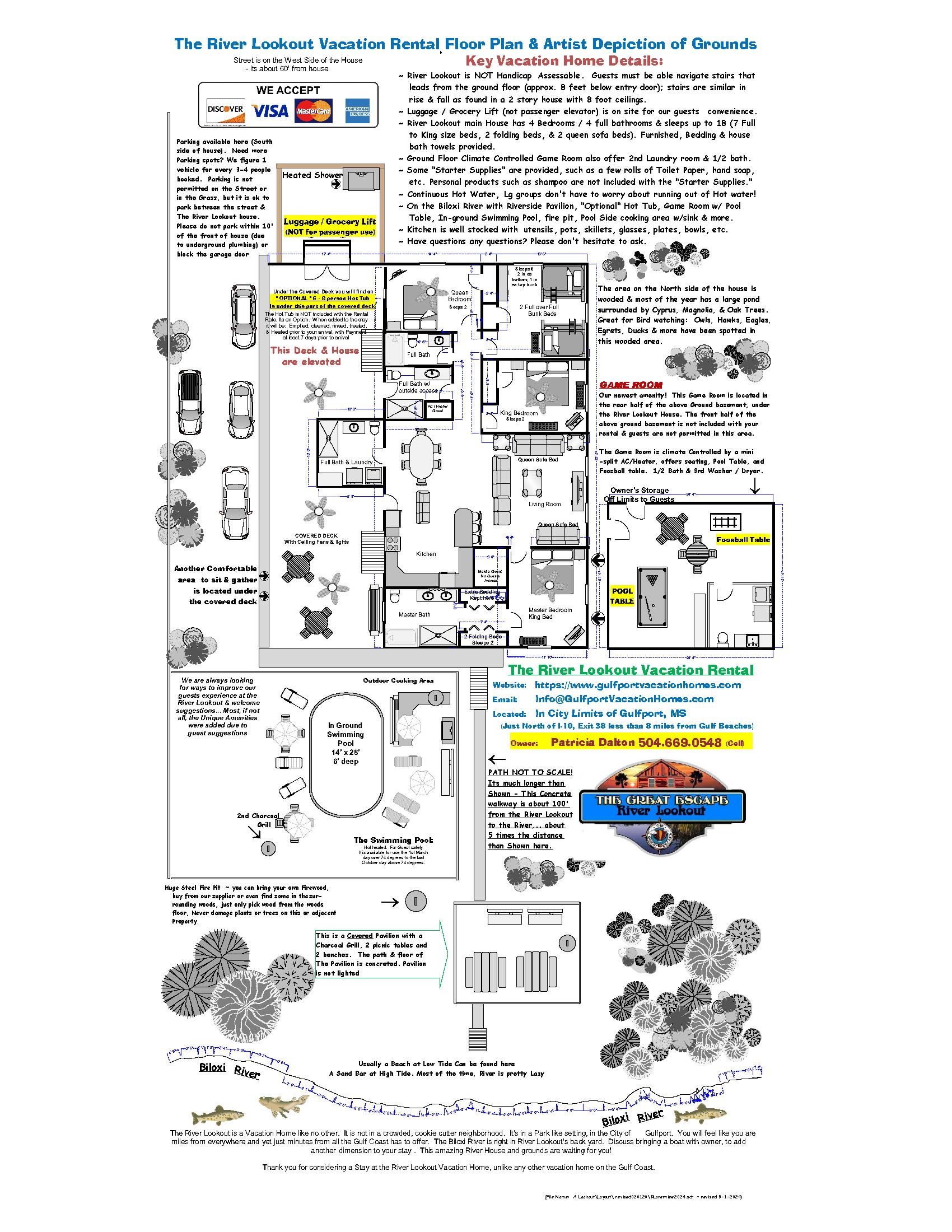 River Lookout Floor Plan & Artist Depiction of Grounds