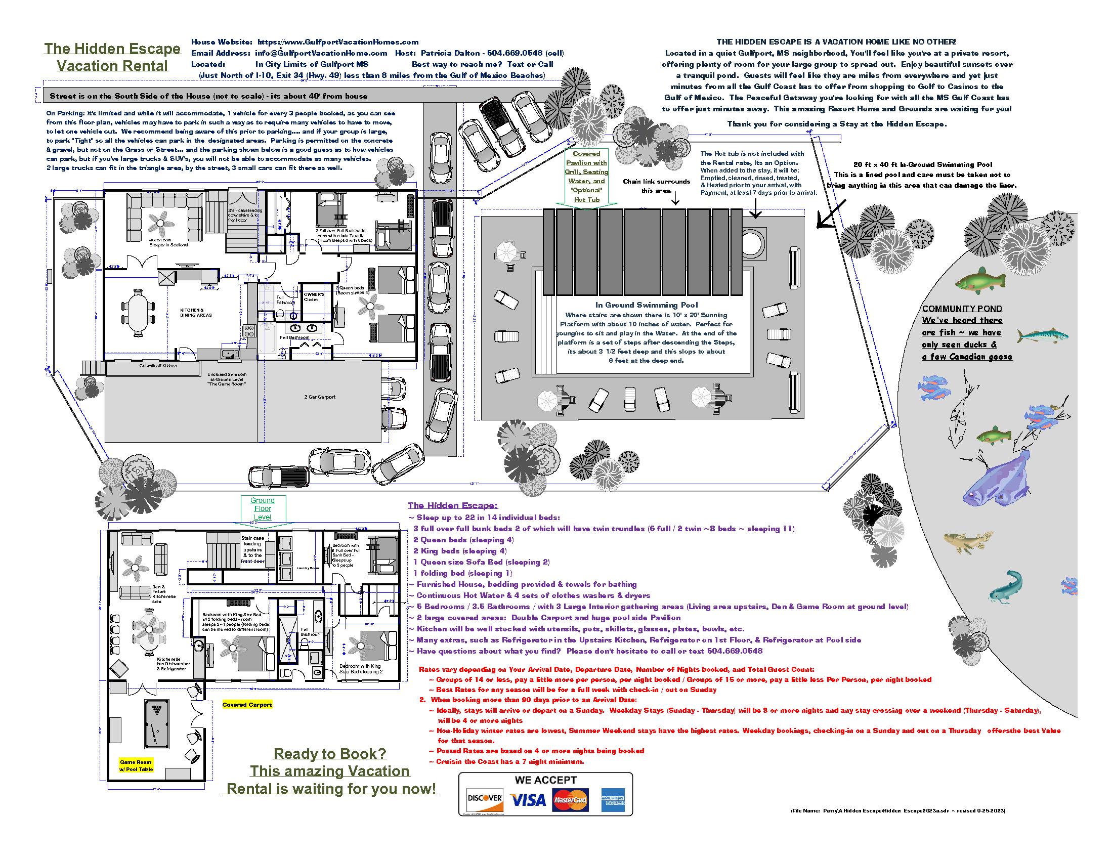 The Hidden Escape Floor plan & Artist's depiction of grounds
