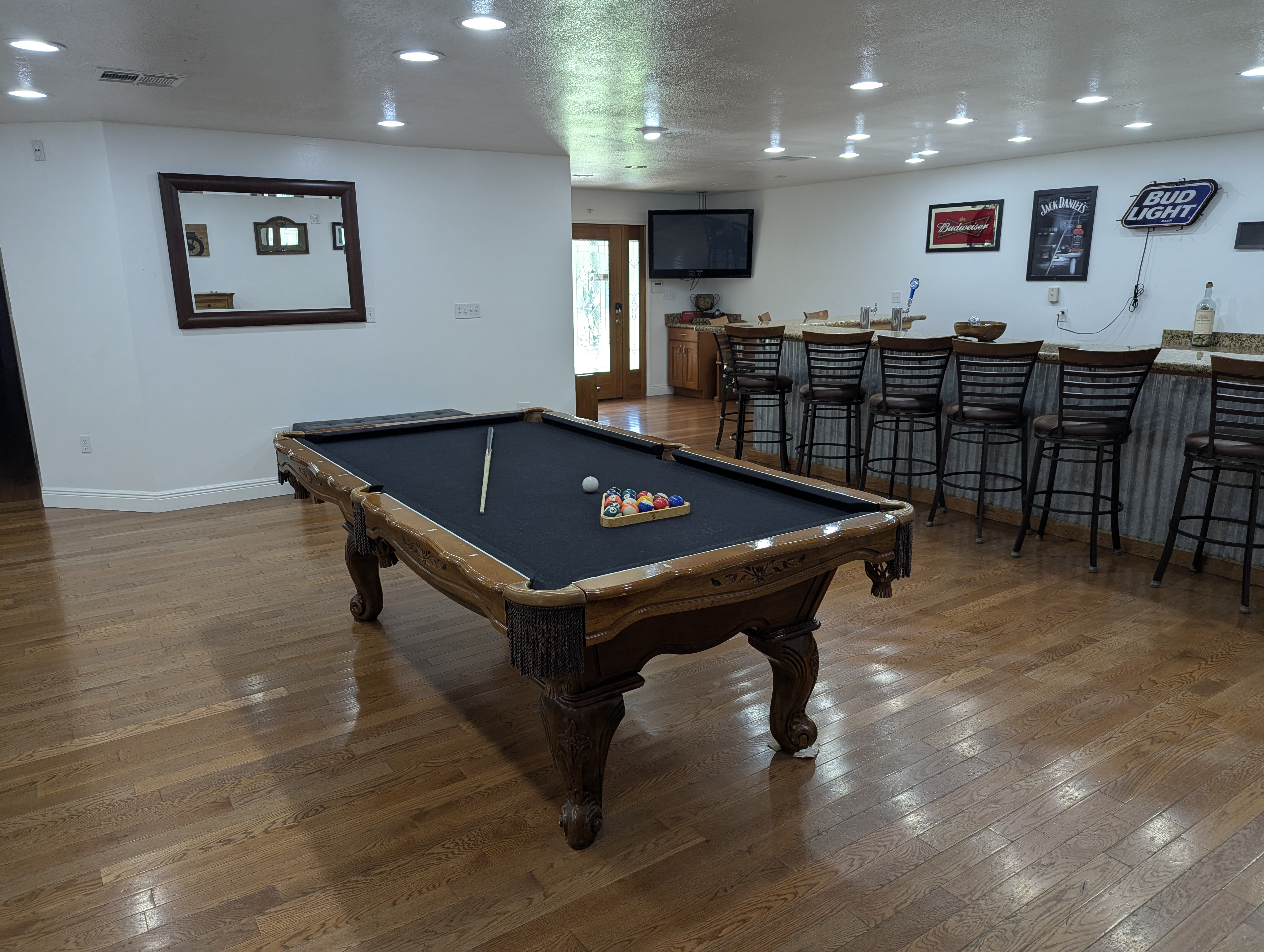 Spacious area to play pool